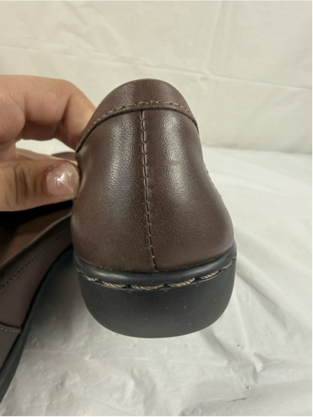 Clarks Womens Ashland Bubble Loafers Brown Leather Slip On Tassel Size 8.5 N new - Picture 13 of 15
